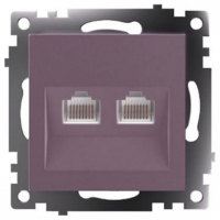 Розетка двойная Ethernet RJ-45 без рамки Stekker Катрин 50006