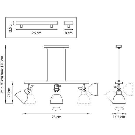 Подвесной светильник с поворотными плафонами Acrobata Lightstar 761130 