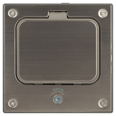 Люки ЭРА ОФИС  IP66 Люк в бетон с розеткой, под шестигранник, серый (744296)