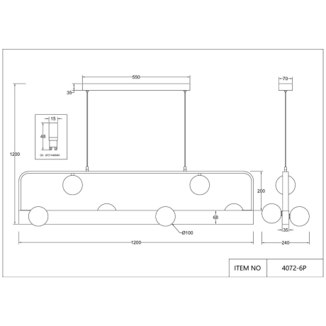 Светильник подвесной с Led лампочками в комплекте Favourite 4072-6P+Lamps 