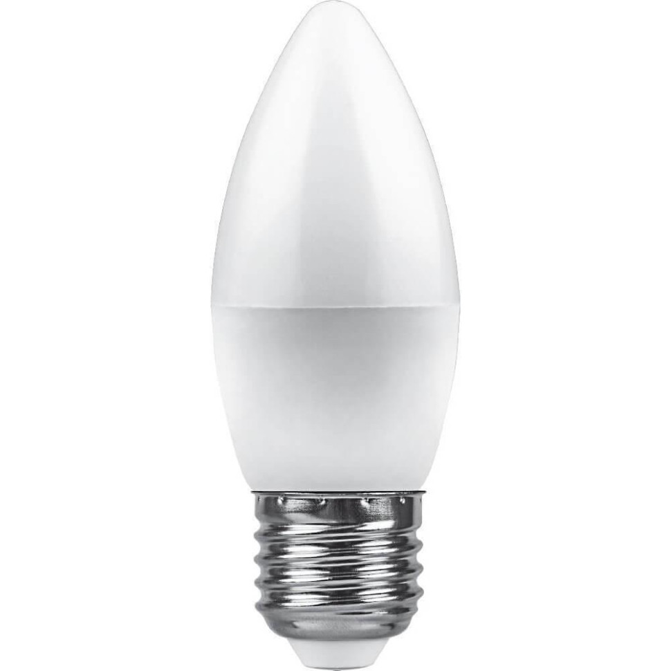 Светодиодная лампа E27 9W 4000К (белый) C37 LB-570 Feron (25937) - фото 1