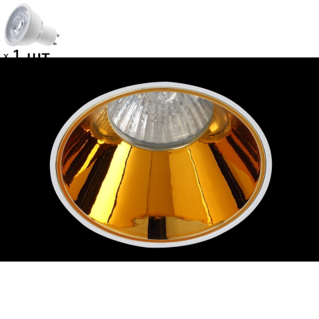 Точечный светильник с лампочкой CRYSTAL LUX CLT 050C1 WH-GO+Lamps 