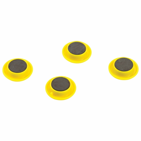Нарушена упаковка! <209592> Магниты диаметром 30 мм, КОМПЛЕКТ 4 штуки, "СМАЙЛИКИ", ЖЕЛТЫЕ, в блистере, BRAUBERG, 231727 (231727)