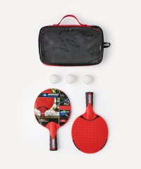 Нарушена упаковка! <772248> Набор для настольного тенниса Outdoor Weatherproof, 2 ракетки, 3 мяча, чехол Donic ЦБ-00004524