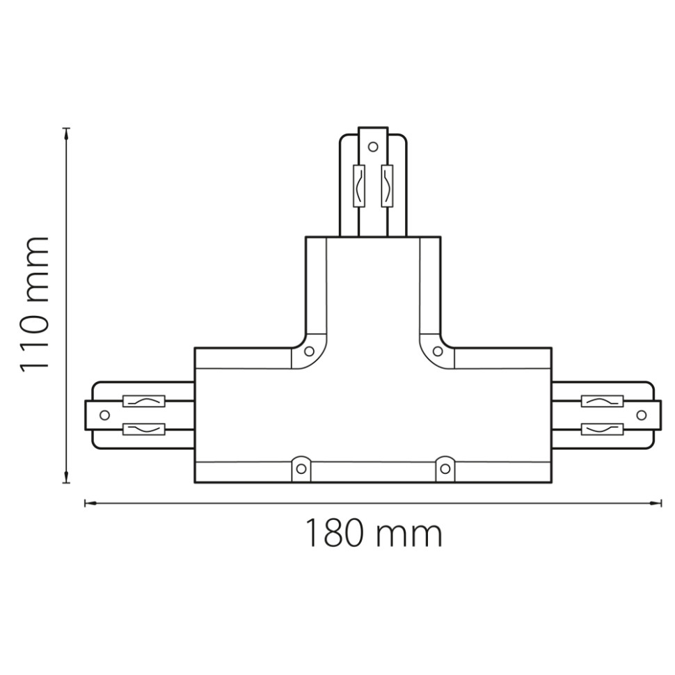 Трехфазный T-образный соединитель для шинопровода Barra Lightstar 504139, цвет серый - фото 3