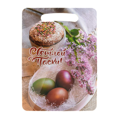 Нарушена упаковка!  <295656> Доска разделочная деревянная "Светлой Пасхи!" 29*18,5 см MARMITON /20