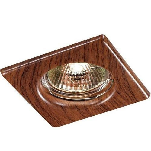 369717 Встраиваемый точечный светильник Novotech Wood, цвет коричневый - фото 1