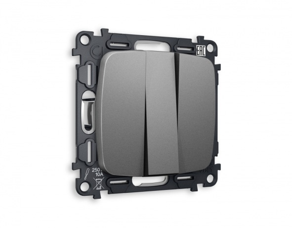 Выключатель трехклавишный без рамки Ambrella Volt OMEGA MO655010 