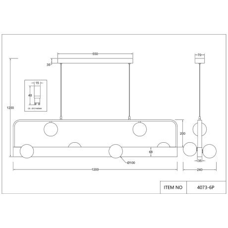 Светильник подвесной с Led лампочками в комплекте Favourite 4073-6P+Lamps 