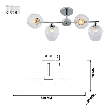 Люстра потолочная с Led лампочками в комплекте Rivoli Б0055389+Lamps 