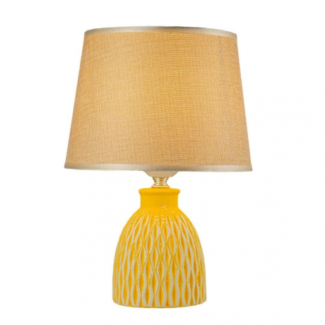 Настольная лампа с абажуром с лампочкой Arti Lampadari Erchie E 4.1.T3 LY+Lamps 