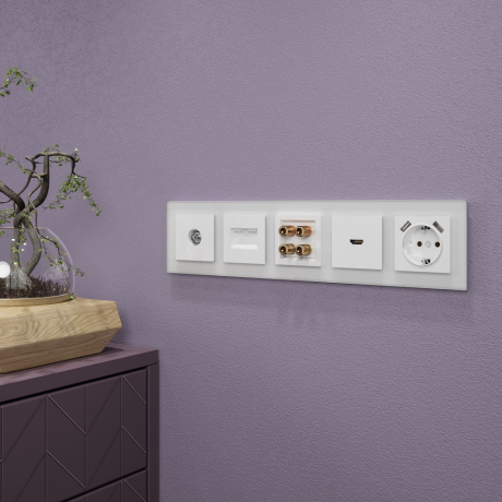 Рамка на 5 постов (белый матовый) Werkel 90526