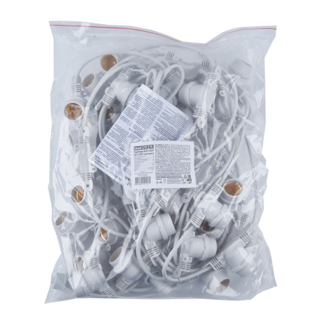 Нарушена упаковка!  <721740> UDL-K110 40/E27/10M IP65 WHITE BELT-LIGHT Гирлянда Белт-лайт, 10м + 1,5м сетевой шнур. 40 патронов E27, шаг 25см. Белая. TM Uniel