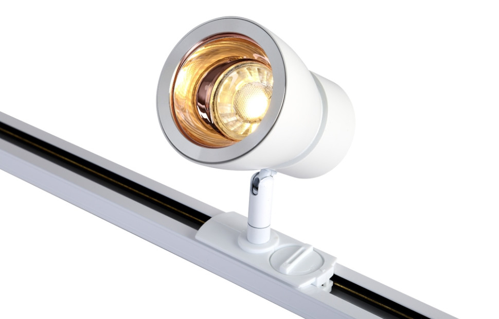Однофазный светильник для трека с лампочкой CRYSTAL LUX CLT 0.31 009 WH-GO+Lamps, цвет белый CLT 0.31 009 WH-GO+Lamps - фото 1