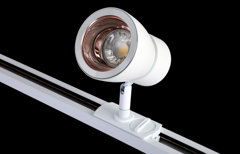 Однофазный светильник для трека с лампочкой CRYSTAL LUX CLT 0.31 009 WH-GO+Lamps, цвет белый CLT 0.31 009 WH-GO+Lamps - фото 2