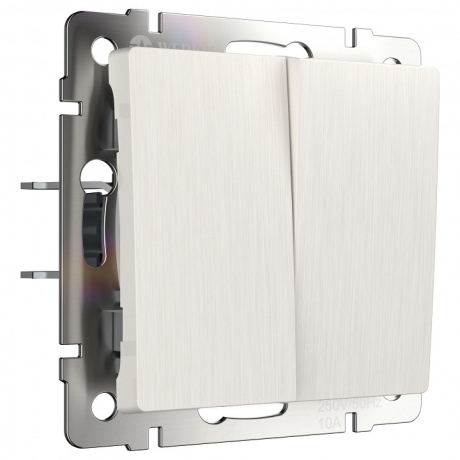 Выключатель двухклавишный без рамки Werkel перламутровый рифленый W1120013