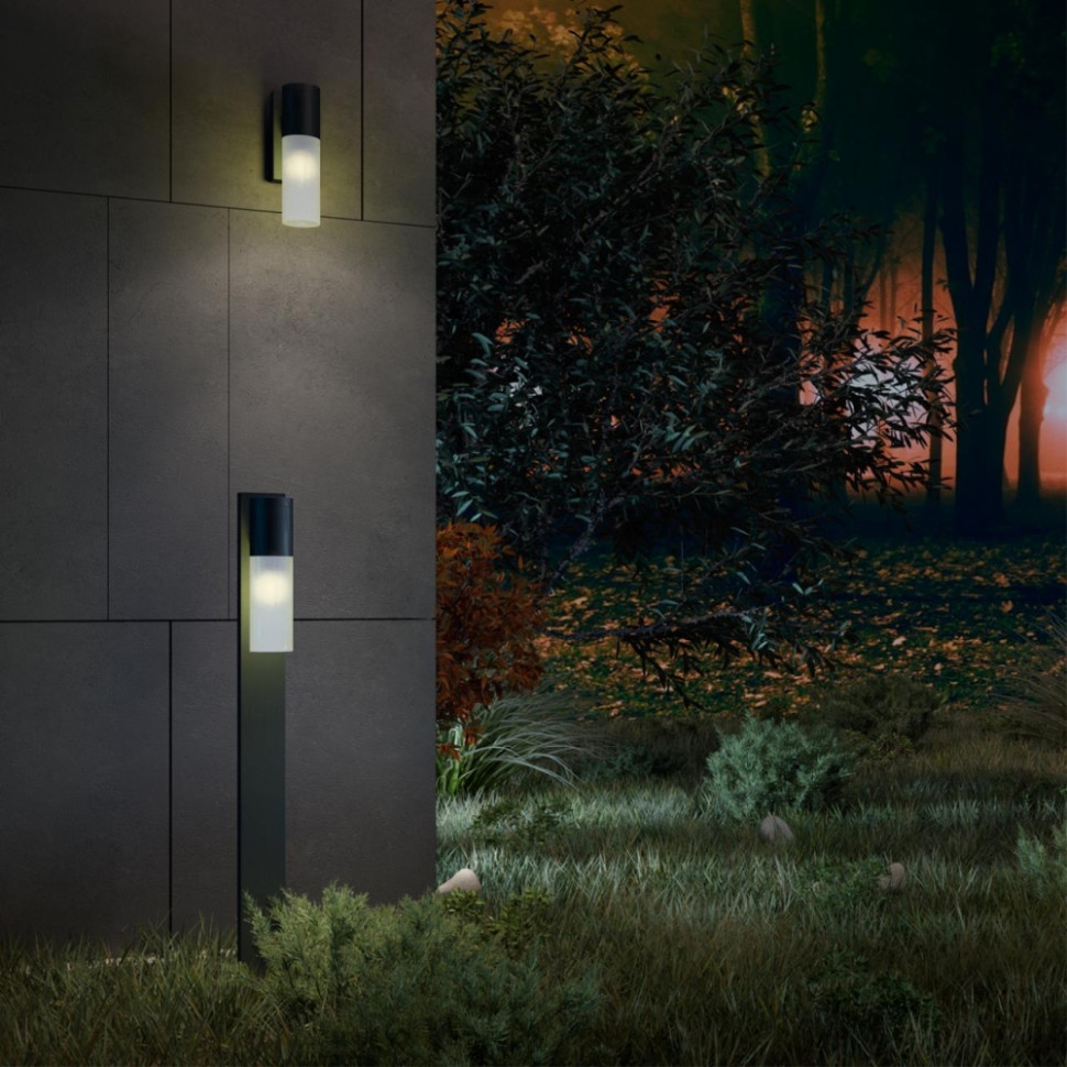 Настенный уличный светильник со светодиодной лампочкой E27, комплект от Lustrof. №619121-642462, цвет черный - фото 3