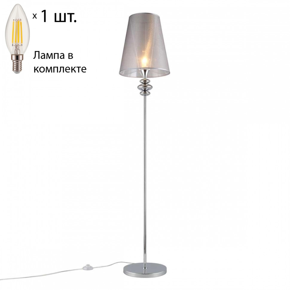 Торшер с лампочкой Omnilux OML-67505-01+Lamps, цвет хром