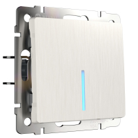 Выключатель одноклавишный с подсветкой (перламутровый рифленый) Werkel W1110113