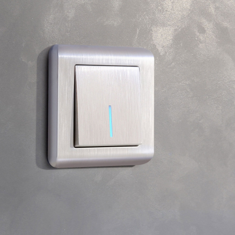 Выключатель одноклавишный с подсветкой (перламутровый рифленый) Werkel 133880