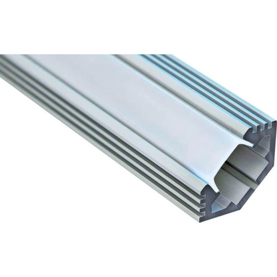 профиль для светодиодной ленты алюминиевый 1 м серебро угловой Профиль алюминиевый угловой с фаской, серебро, CAB272 Feron 10270