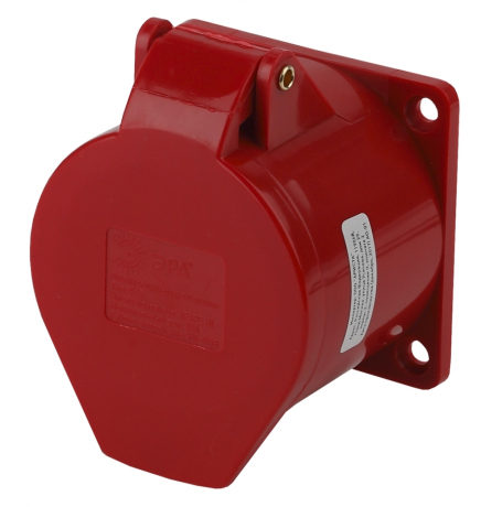 Розетка стационарная внутренняя 425 3Р+РЕ+N 32А 380В IP44 Эра 168103