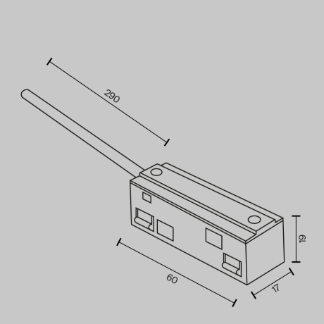 Токопровод концевой Maytoni Technical Accessories for tracks Exility TRA034B-42W-1 