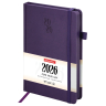 Нарушена упаковка!  <795500> Ежедневник датированный 2026, А5, 138х213 мм, BRAUBERG "Plain", под кожу, резинка, держатель для ручки, фиолетовый, 117509