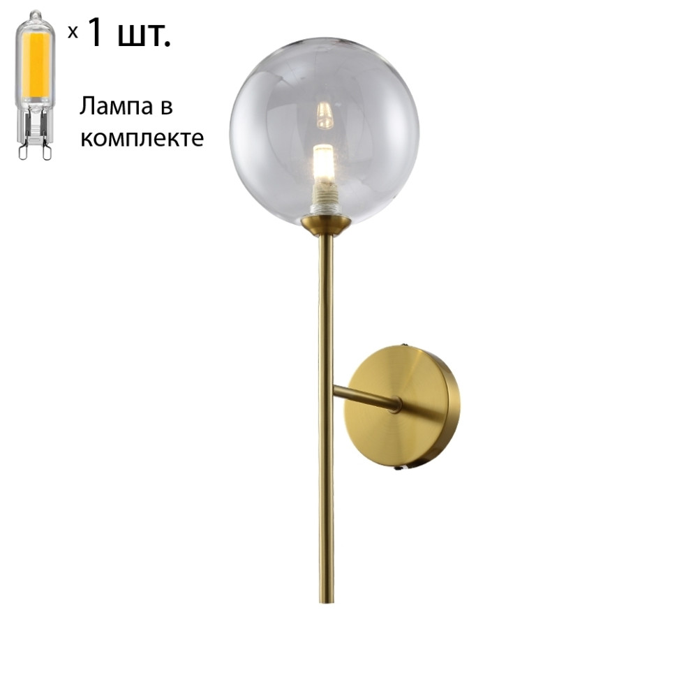 Бра с лампочкой CRYSTAL LUX MARZO AP1 BRONZE/TRANSPARENTE+Lamps