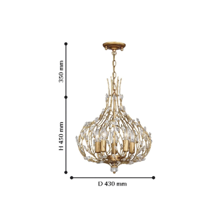 Люстра с лампочками, подвесная, комплект от Lustrof. №98147-617152 