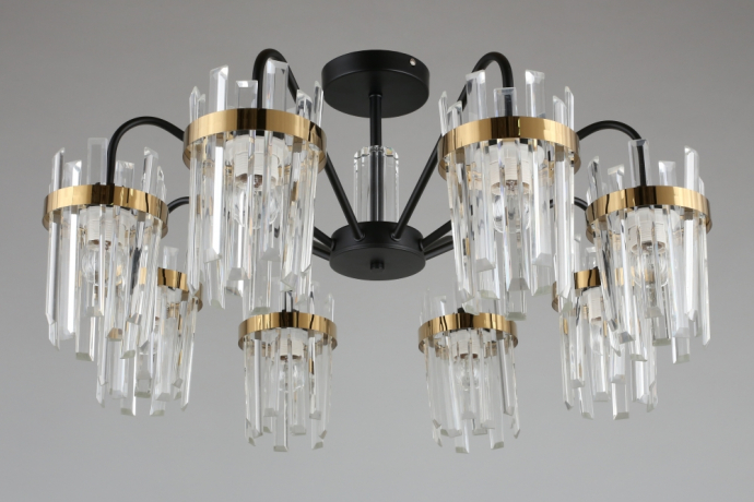 Люстра на штанге с лампочками Omnilux OML-67717-08+Lamps 