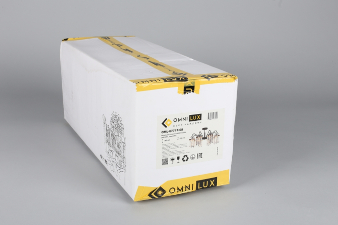 Люстра на штанге с лампочками Omnilux OML-67717-08+Lamps 