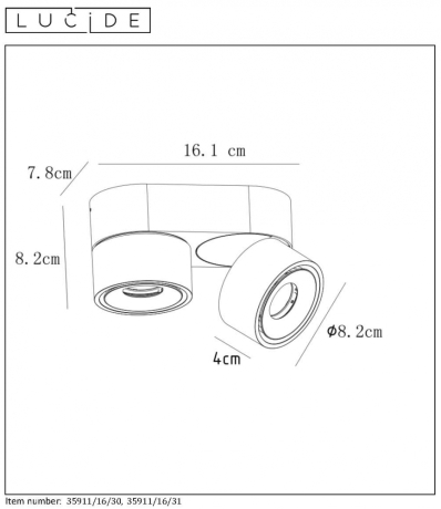 35911/16/31 Спот светодиодный диммируемый Lucide Yumiko 