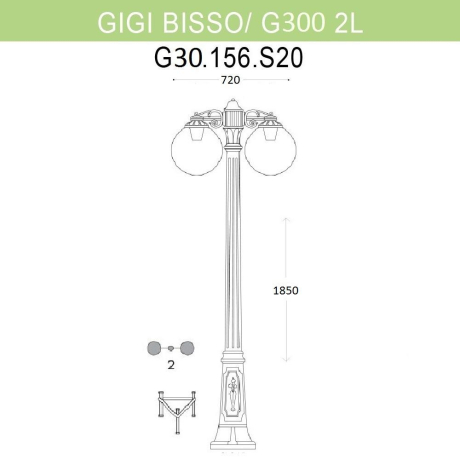 Фонарный столб Fumagalli Globe 300 G30.156.S20.BXF1RDN