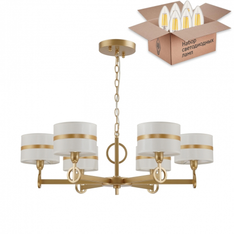 Подвесная люстра с лампочками Favourite Mateo 2634-6P+Lamps E14 Свеча 