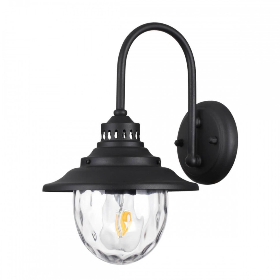 Уличный настенный светильник со светодиодной лампочкой E27, комплект от Lustrof. №258686-694168, цвет черный - фото 4