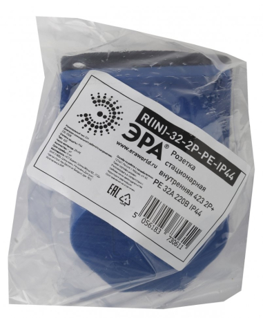 Розетка стационарная внутренняя 423 2Р+РЕ 32А 220В IP44 Эра 168101