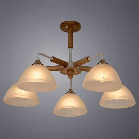 Потолочная люстра на штанге Matthew Arte Lamp с поддержкой Алиса A5032PL-5BR-A 