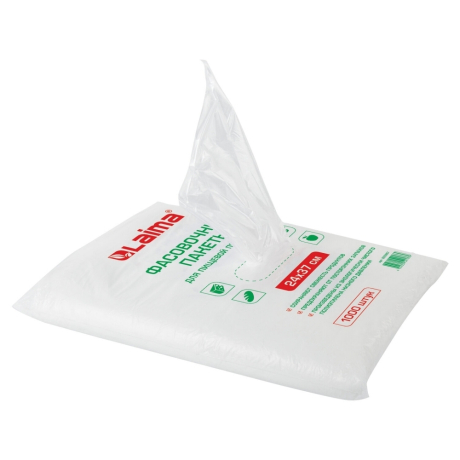 Нарушена упаковка! <221819> Пакеты фасовочные 24х37 см, КОМПЛЕКТ 1000 шт., ПНД, 7 мкм, евроупаковка, LAIMA, 605957 (605957)