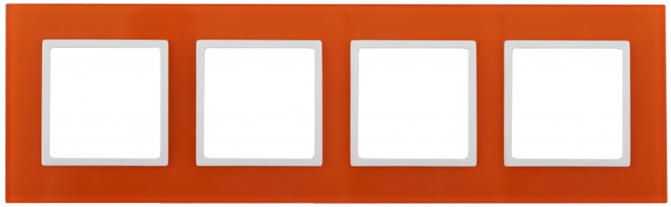 Рамка на 4 поста Эра Elegance (оранжевый+бел) 14-5104-22 (Б0034531)