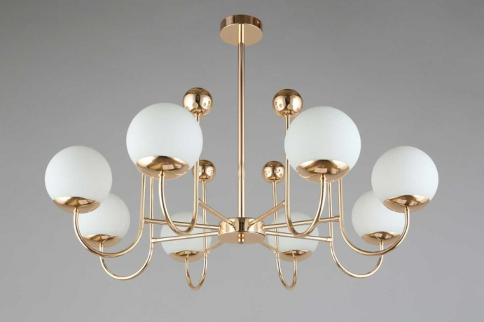 Люстра на штанге с лампочками Omnilux OML-67007-08+Lamps 