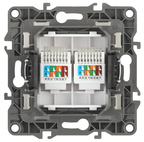 Розетка информационная 2XRJ45 ЭРА 12 12-3108-01 169007