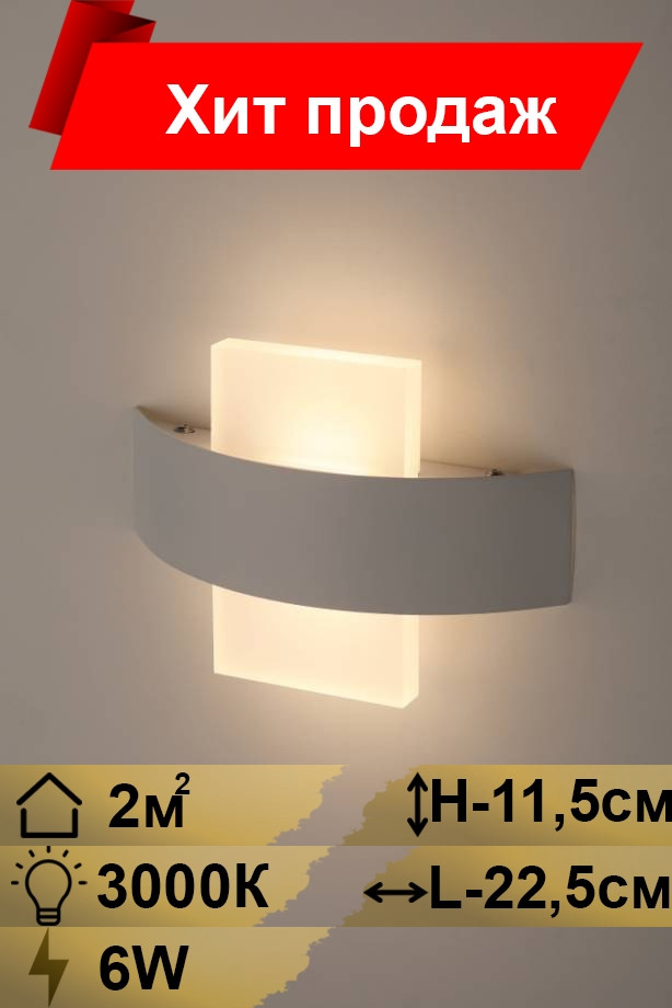 Декоративная подсветка светодиодная ЭРА WL7 WH+WH Подсветка Б0034604, цвет белый - фото 4
