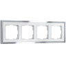 Рамка на 4 поста Werkel Baguette (белый/серебро) W0042850 