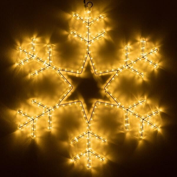Светодиодная фигура Снежинка теплый свет Ardecoled ARD-Snowflake-M4-750x750-324Led Warm (34252), цвет белый - фото 1