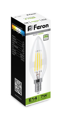 Лампа светодиодная диммируемая Feron LB-166 Свеча E14 7W 4000K 25871 - 6 шт - фото 2
