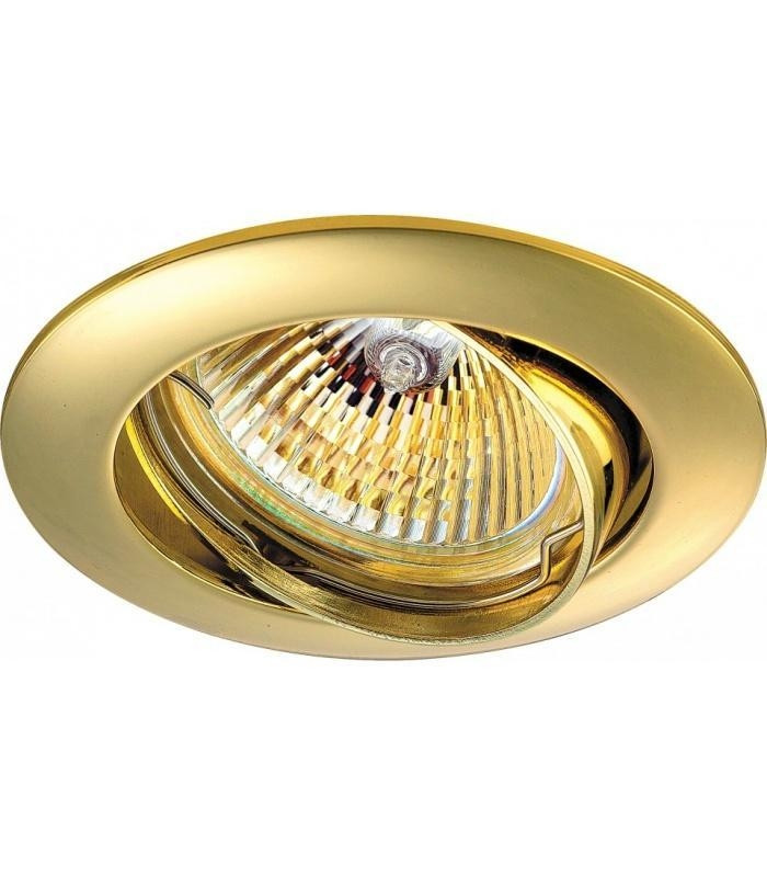 369102 Встраиваемый поворотный точечный светильник Novotech Crown, цвет золото - фото 1