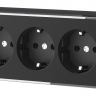 Розетка тройная с заземлением Werkel Gallant (черный/хром) W5073135