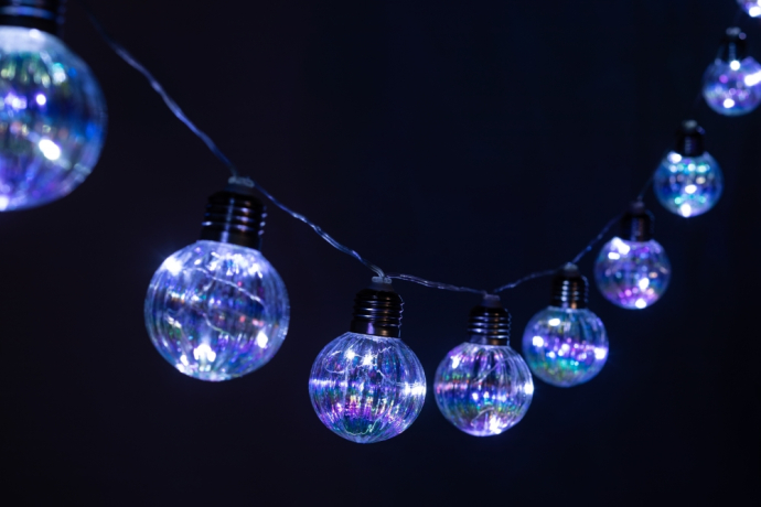 Садовая гирлянда ЭРА ERASF23-22 Радужные лампочки на солнечной батарее 3,8 м (длина рабочей части 1,8 метров) 10 LED (713590)
