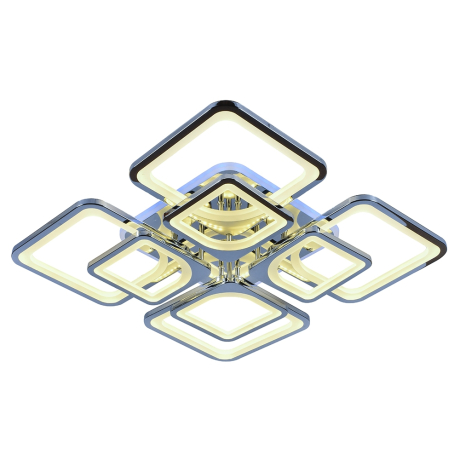 Светодиодная диммируемая люстра с ПДУ Profit Light 8057/4+4 CHR 224W+12W RGB 